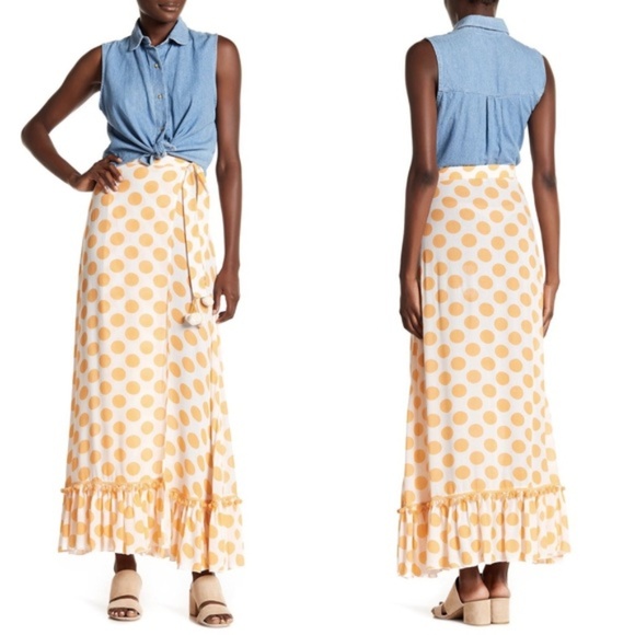 Lovers & Friends Polka Dot Maxi Skirt sz xs - Picture 1 of 7